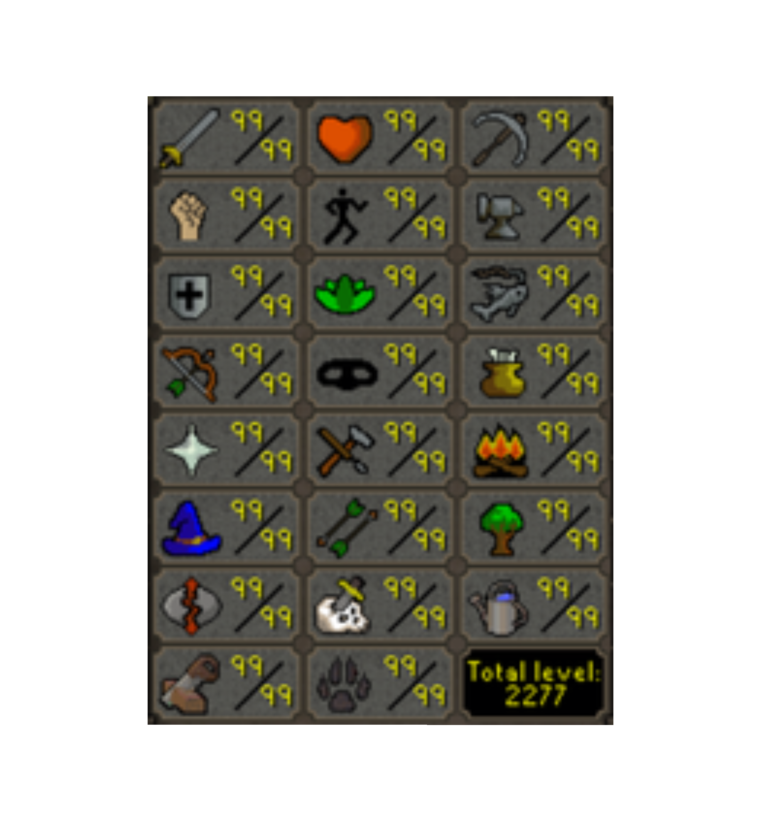 MAX 2277 TTL, INFERNAL, QUIVER, 13 PETS, RARE NAME, JAGEX LAUNCHER DIARIES COMPLETE