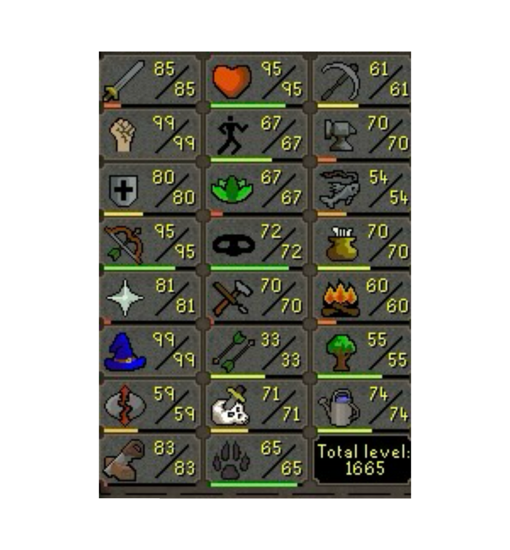 Main Infernal Cape | 113cmb | +1600 TTL | 251 QP | 2 Skill capes | All Prayers