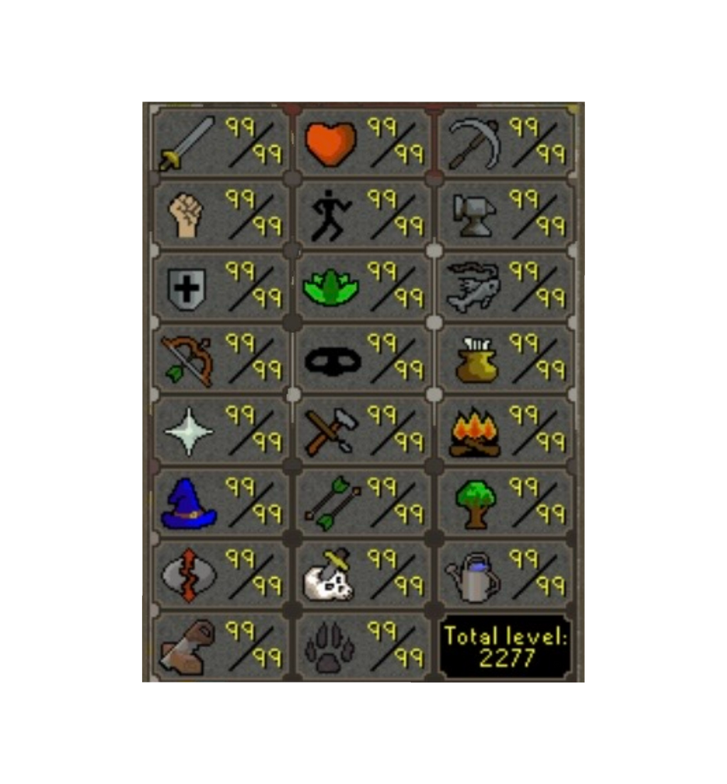 MAX INFERNAL CAPE | 2277 TOTAL | 310+ QP | 1B XP | COMPLETE DIARIES | MULTIPLE MAX CAPE| B GLOVES| E VOID| AVERNIC | RARE PETS x29